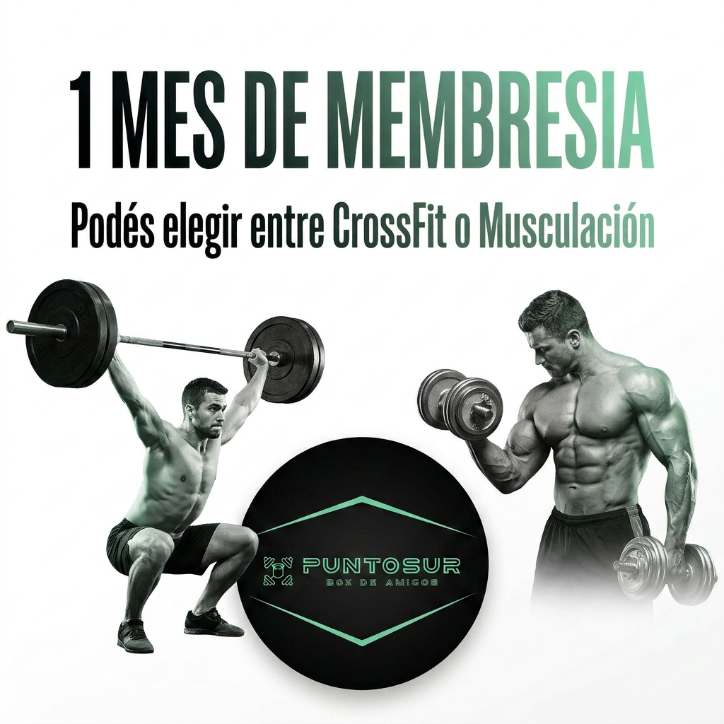 1 mes de membresía en gimnasio Punto Sur (crossfit, musculación o funcional)